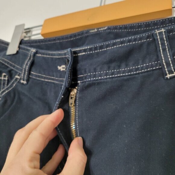 Style  Co Women's Navy Blue Comfy Soft Jean Cotton-Blend Wide Leg Pants Size 6 - Picture 4 of 11